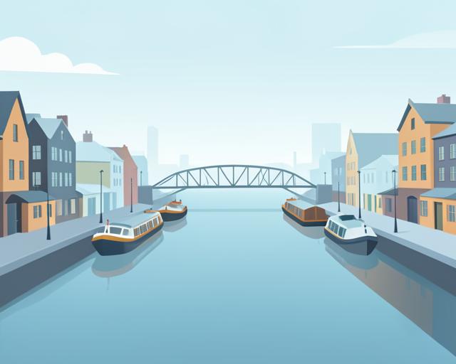 Stylised illustration of Gas Street Basin