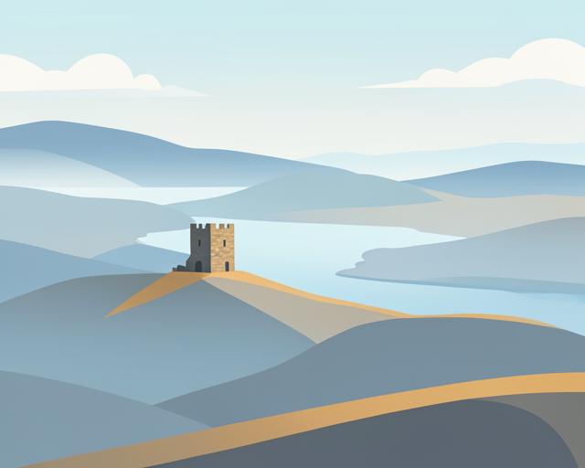 Stylised illustration of Rivington Pike