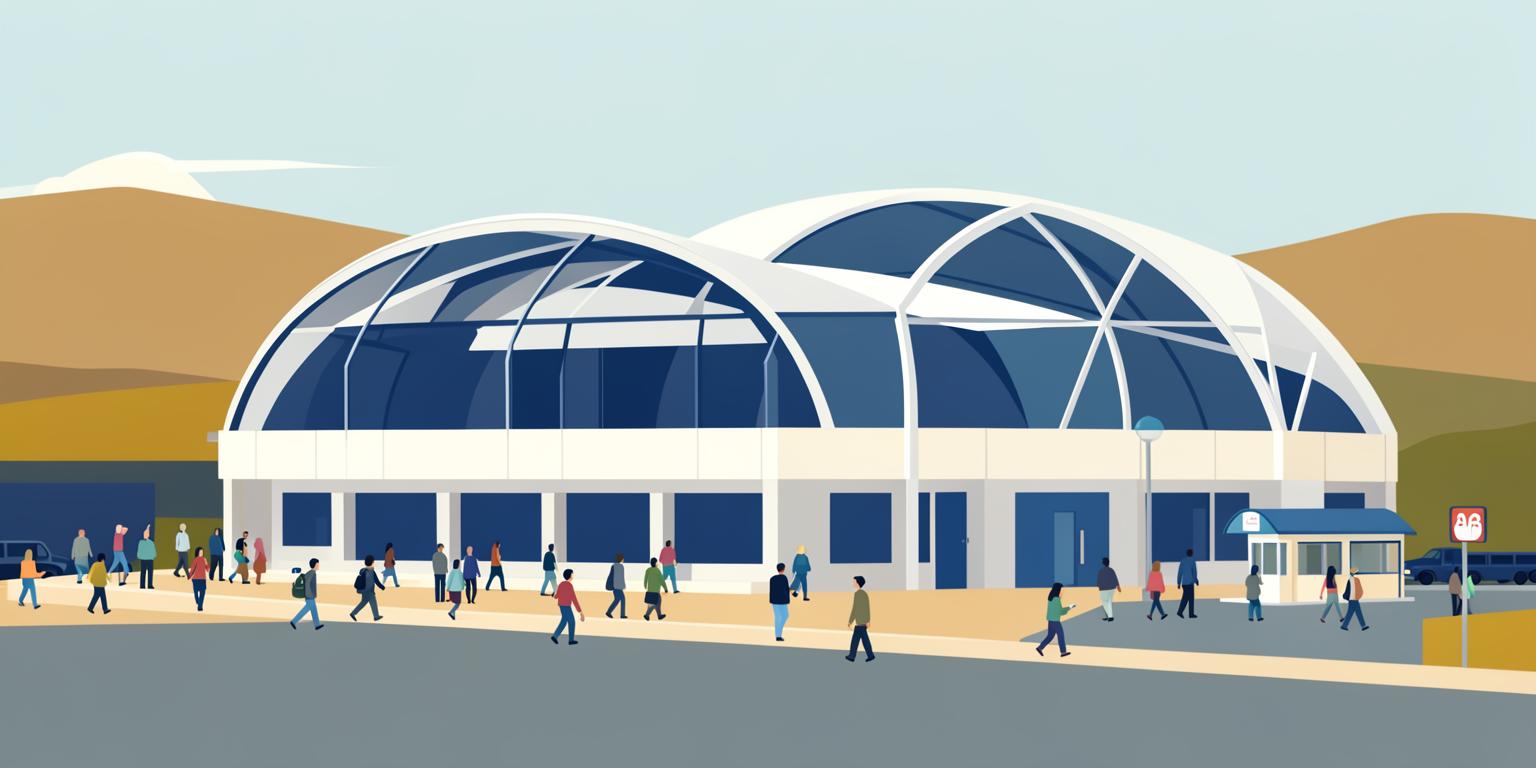Stylised illustration of American Express Stadium in Brighton