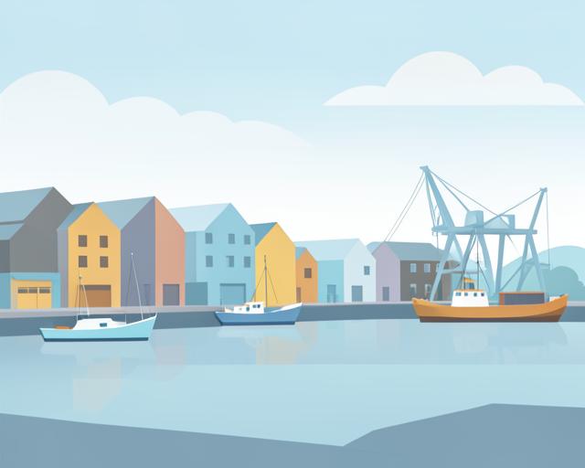 Stylised illustration of Bristol harbourside
