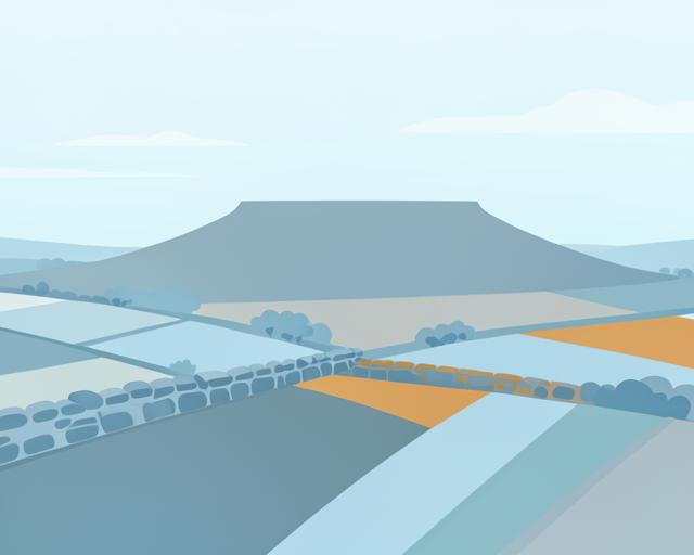 Stylised illustration of Pendle Hill