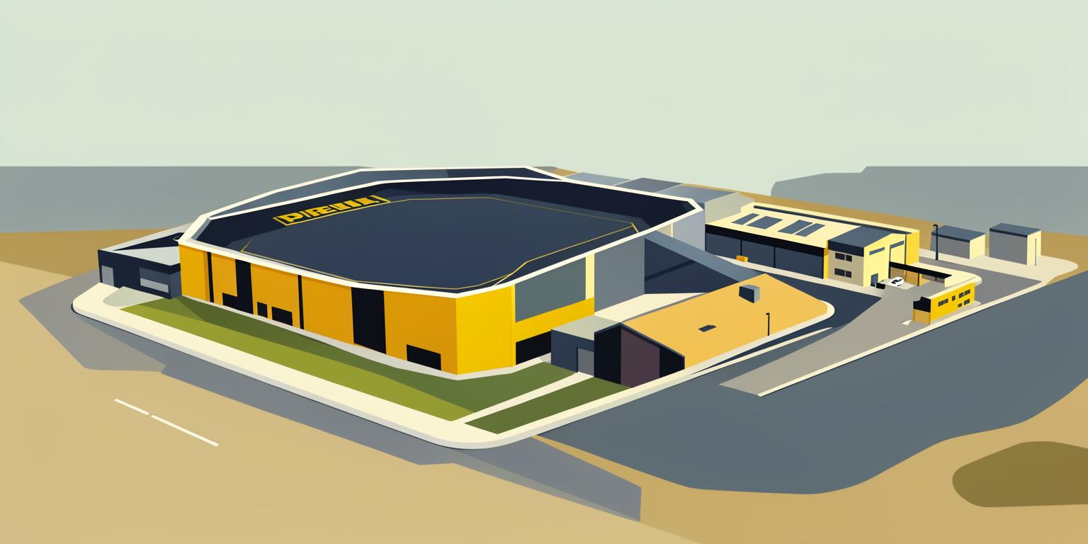 Stylised illustration of Pirelli Stadium in Burton upon Trent