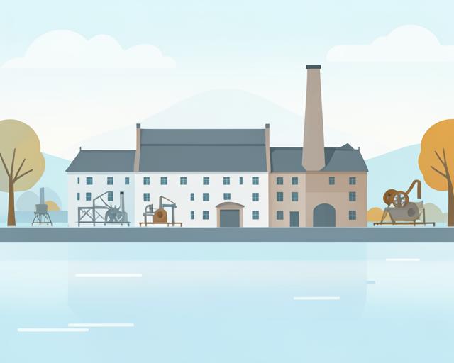 Stylised illustration of Derby Museum of Making