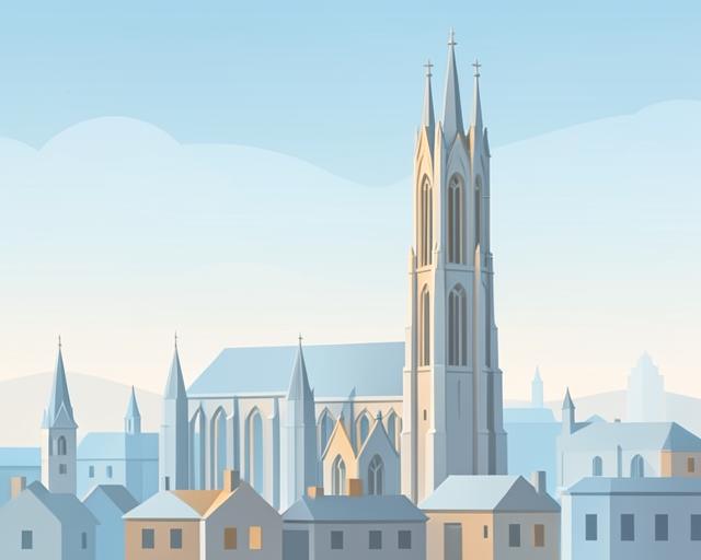 Stylised illustration of Derby Cathedral