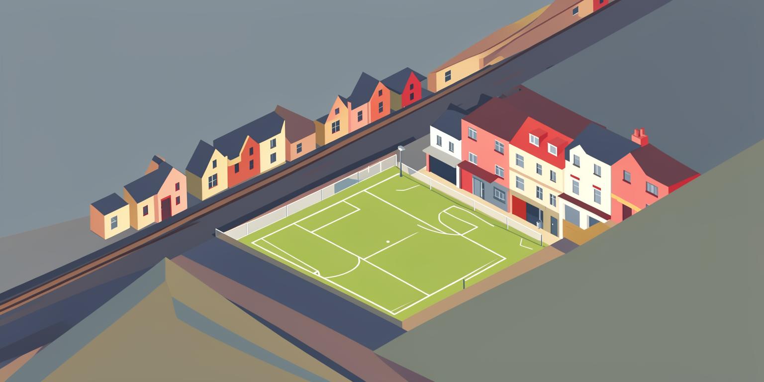 Stylised illustration of St James Park in Exeter