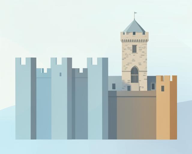 Stylised illustration of Lincoln Castle