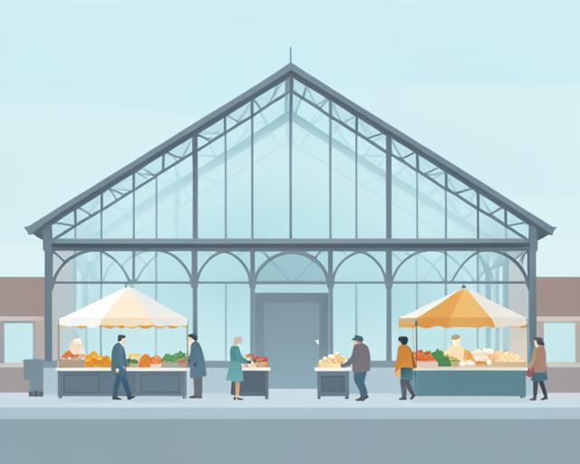 Stylised illustration of Borough Market