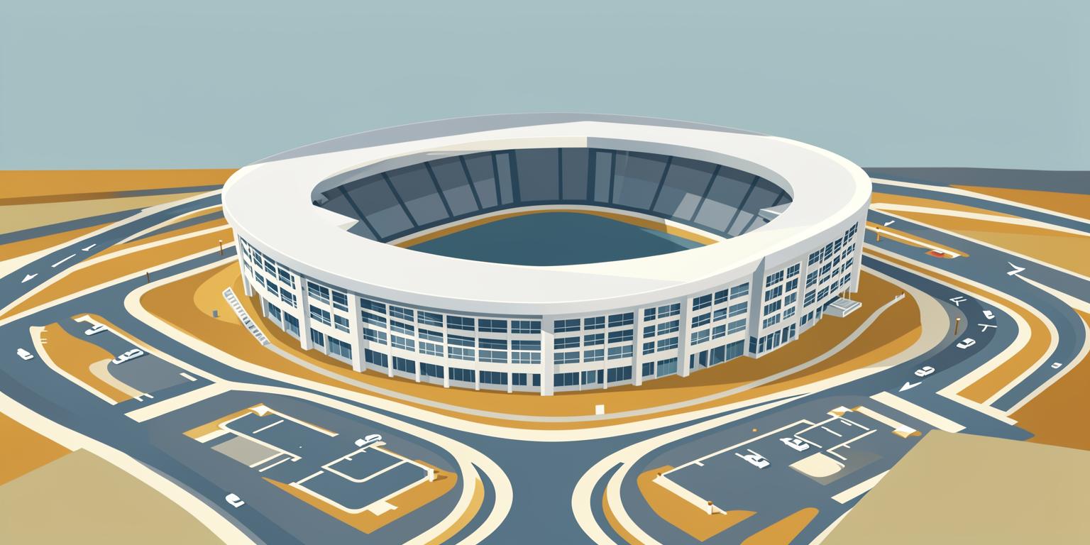 Stylised illustration of Stadium MK in Milton Keynes