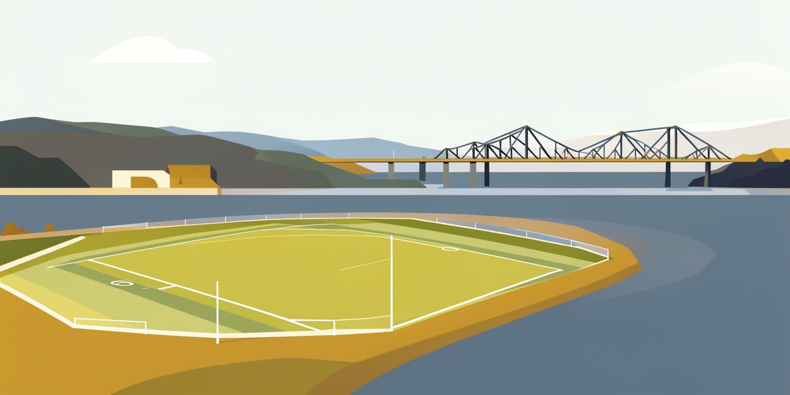 Stylised illustration of Rodney Parade in Newport