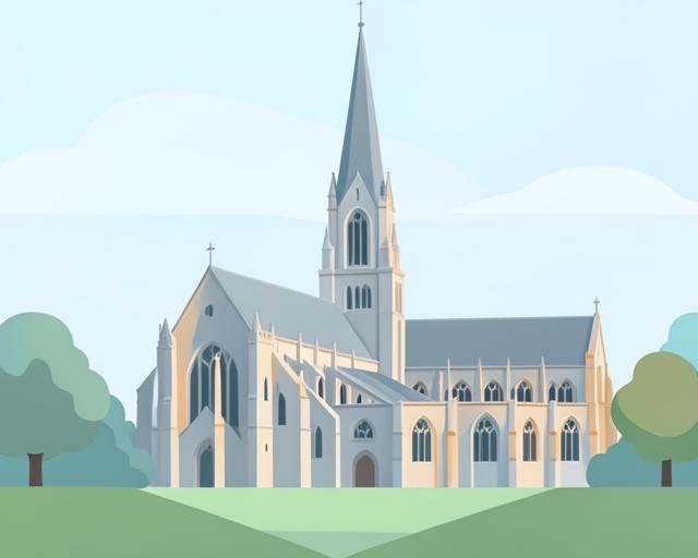 Stylised illustration of Norwich Cathedral