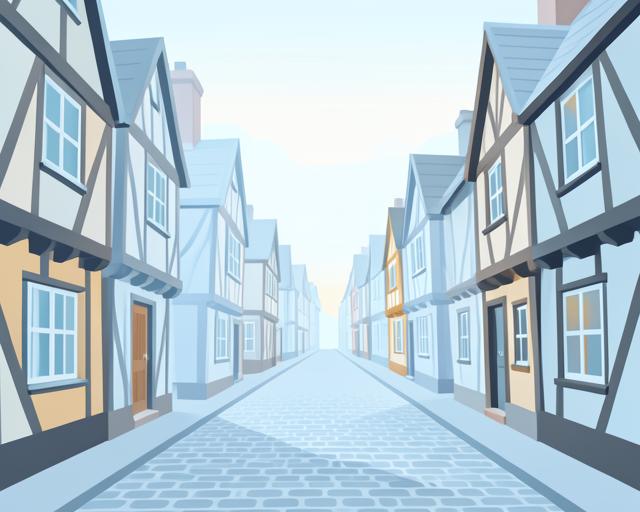 Stylised illustration of Elm Hill