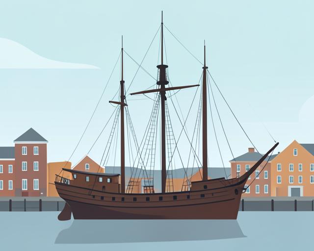 Stylised illustration of Portsmouth Historic Dockyard