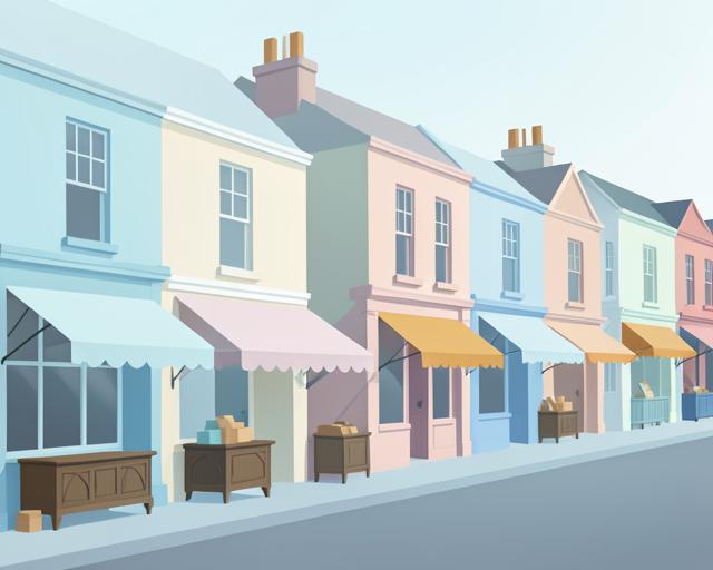 Stylised illustration of Portobello Road