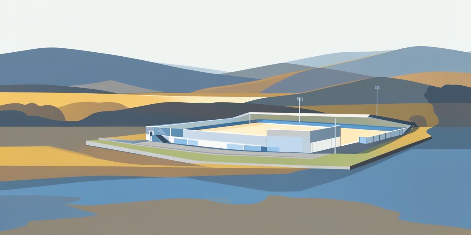 Stylised illustration of Croud Meadow (New Meadow) in Shrewsbury