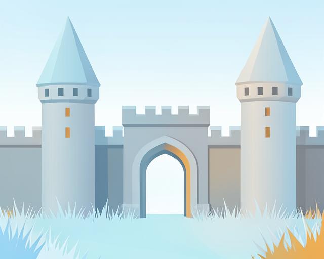 Stylised illustration of Old Town walls