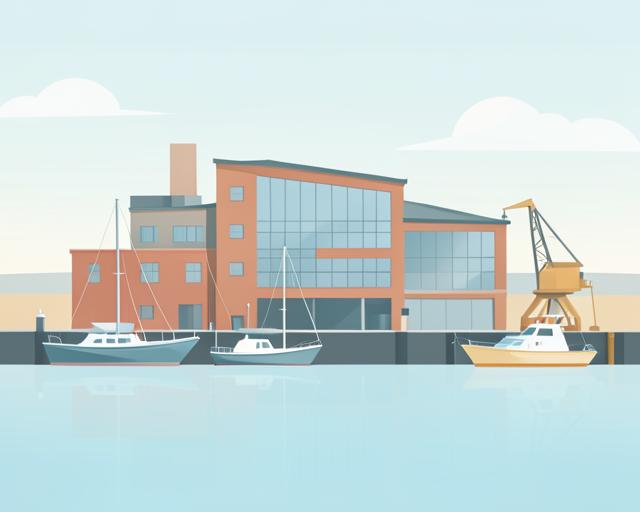Stylised illustration of National Waterfront Museum