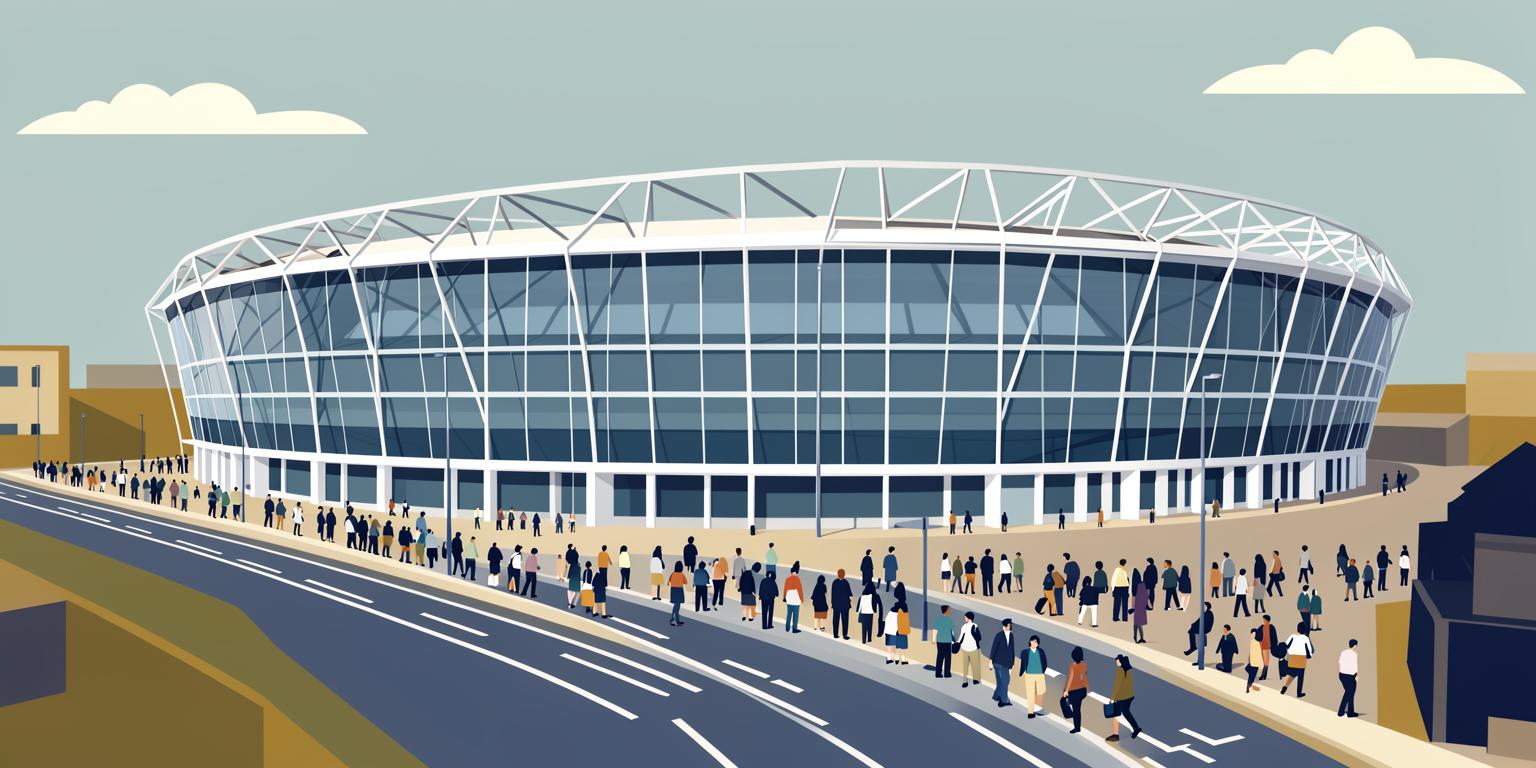 Stylised illustration of Tottenham Hotspur Stadium in London