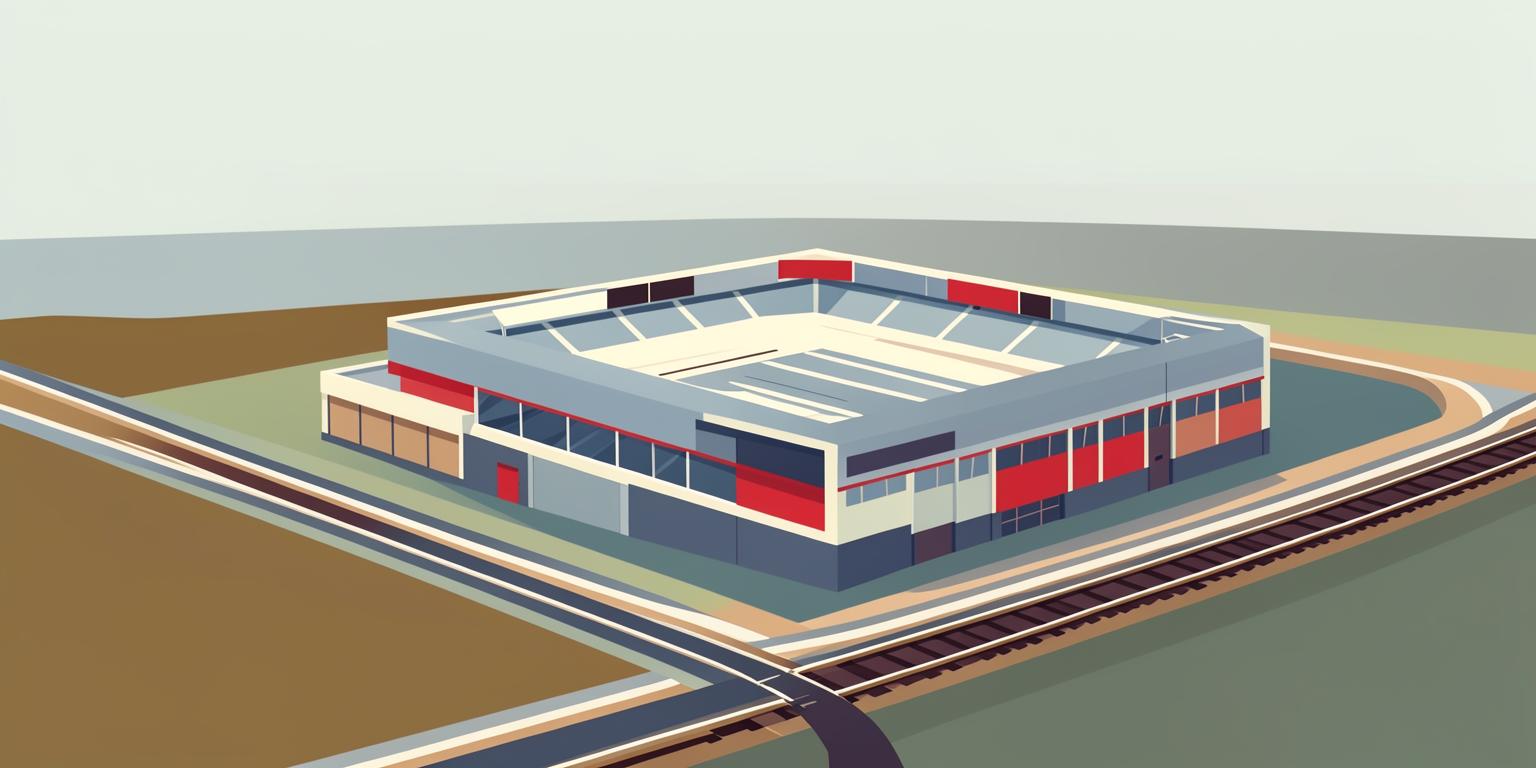 Stylised illustration of MKM (Bescot) Stadium in Walsall