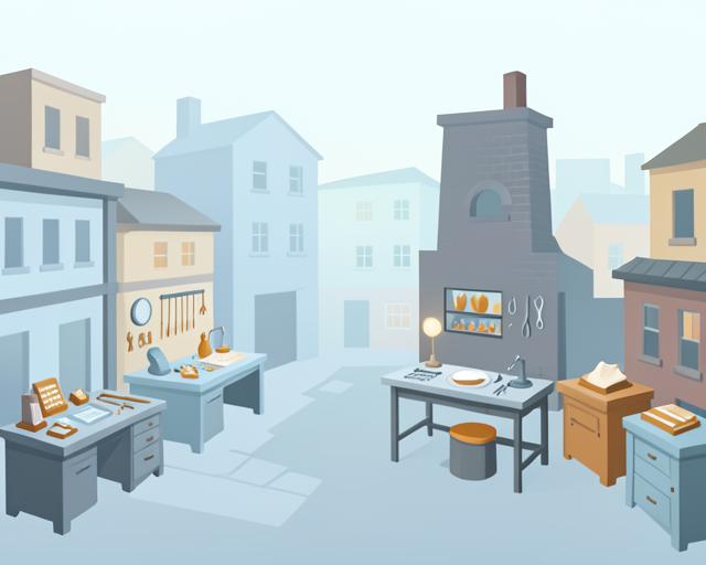 Stylised illustration of Jewellery Quarter