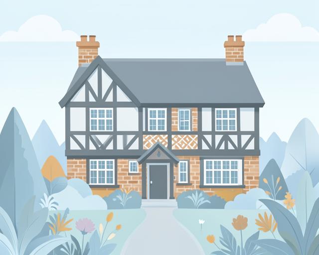 Stylised illustration of Wightwick Manor