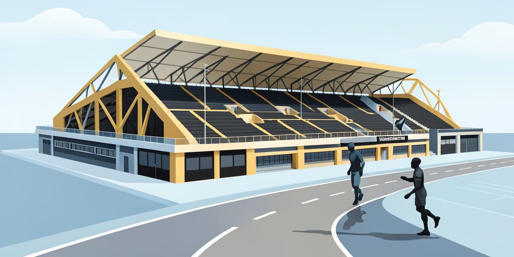 Stylised illustration of Molineux Stadium