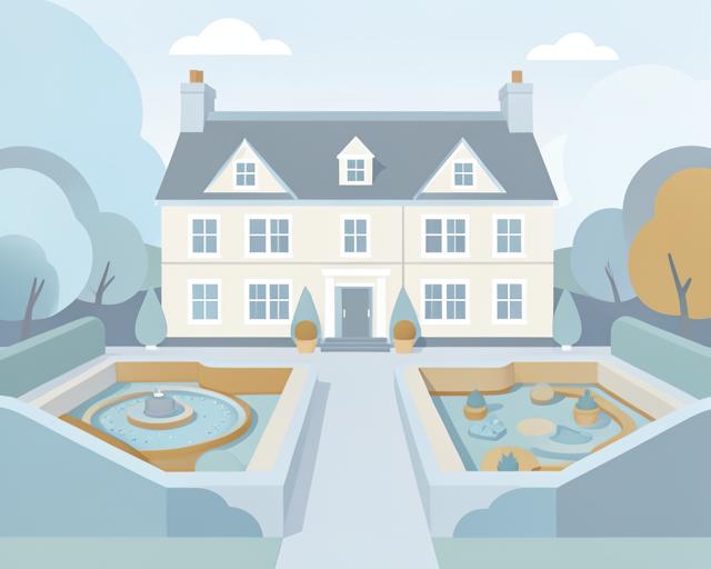Stylised illustration of Erddig Hall